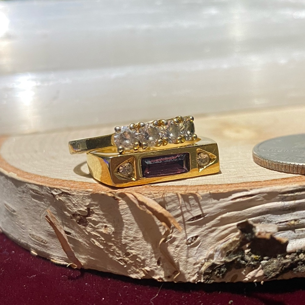 2 Stackable Goldtone Rings - image 6